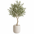 Pianta artificiale di olivo 180 cm in plastica verde con vaso decorativo per interni
