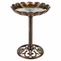 Bagno per uccelli Ø 50 cm in metallo bronzo con piedistallo decorativo da giardino