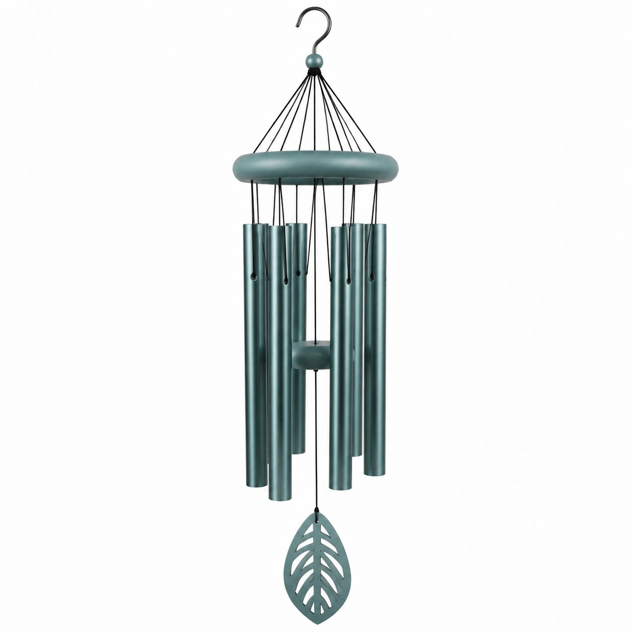 Campanella eolica in metallo verde petrolio 85 cm - decorazione sospesa da interno ed esterno