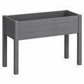 Fioriera rialzata 120 x 60 x 80 cm in legno grigio per esterni