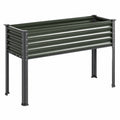 Fioriera rialzata 120 x 60 x 80 cm in acciaio verde scuro per orto e giardino