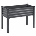 Fioriera rialzata 100 x 40 x 80 cm in acciaio nero per giardino