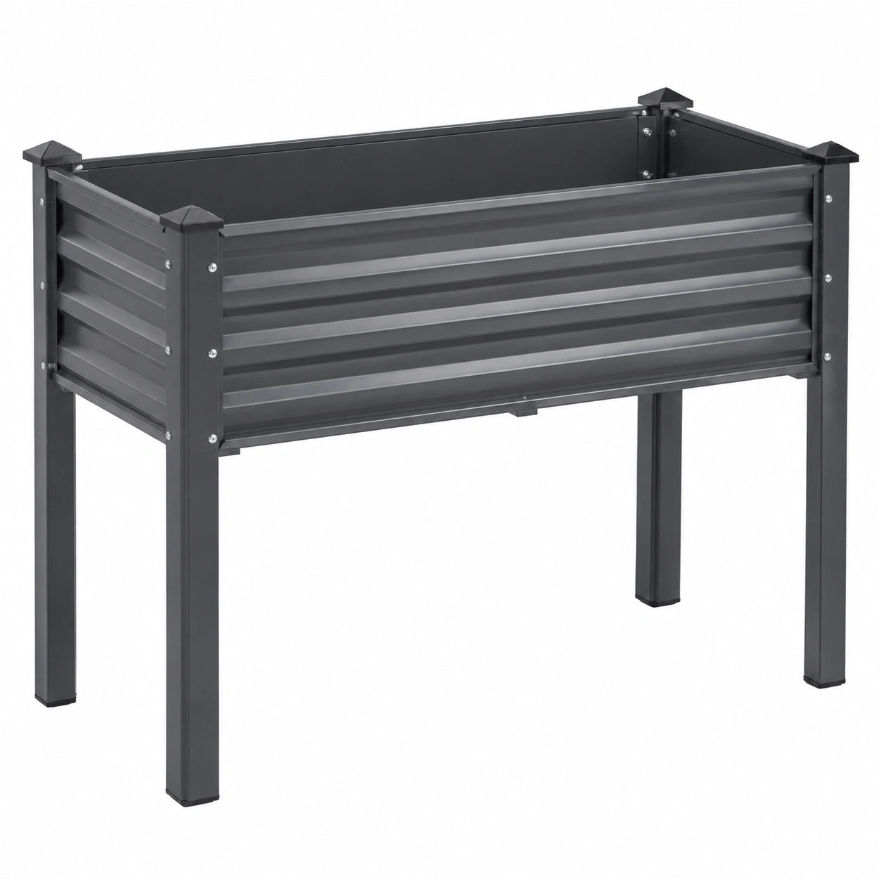 Fioriera rialzata 100 x 40 x 80 cm in acciaio nero per giardino