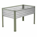 Fioriera rialzata 120 x 60 x 80 cm in acciaio zincato grigio verde per orto