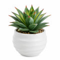 Pianta succulenta artificiale in vaso 24 cm plastica verde e bianco decorazione moderna