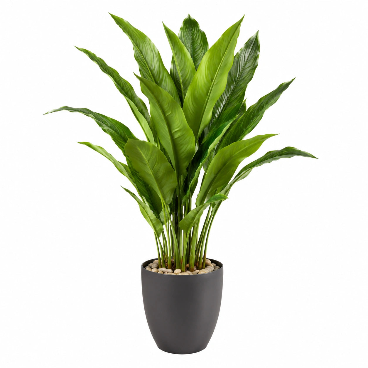 Pianta verde artificiale 150 cm in materiale sintetico verde con vaso nero - decorazione da interno